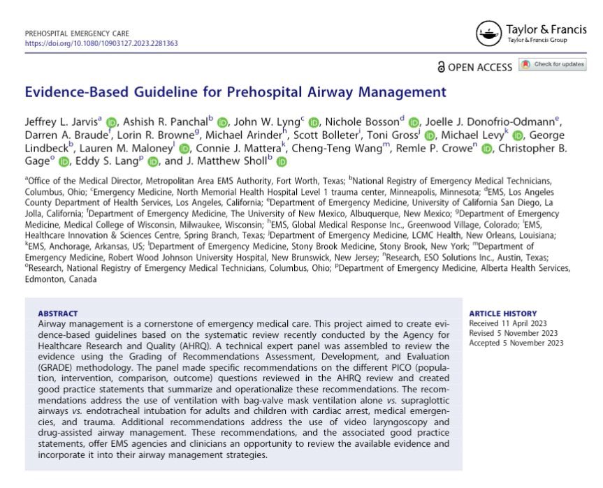 Guía 2023 para el Manejo de la Vía Aérea en Prehospital: tandfonline.com/doi/epdf/10.10…

Vía <a href="/LaViaAerea/">La Vía Aérea 🇲🇽</a>