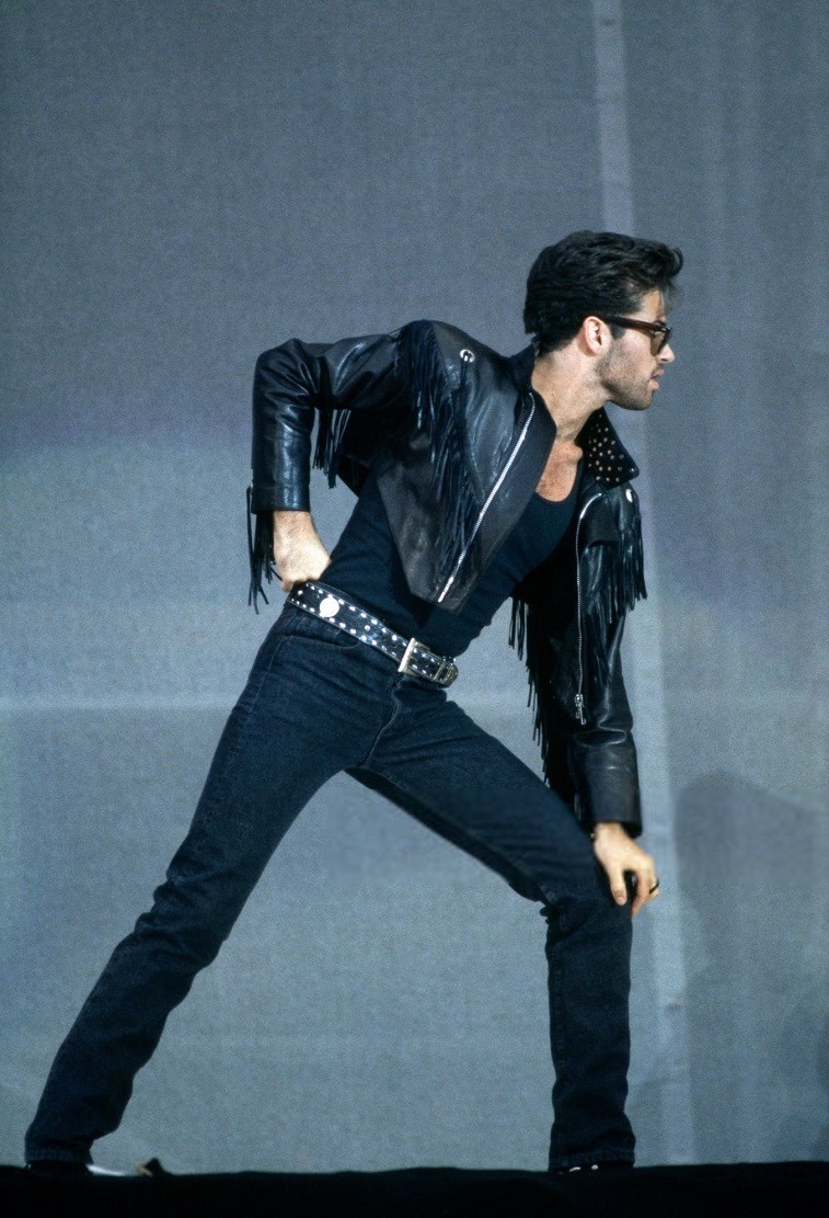 George Michael during Wham!'s last concert at Wembley Stadium in London on June 28, 1986.