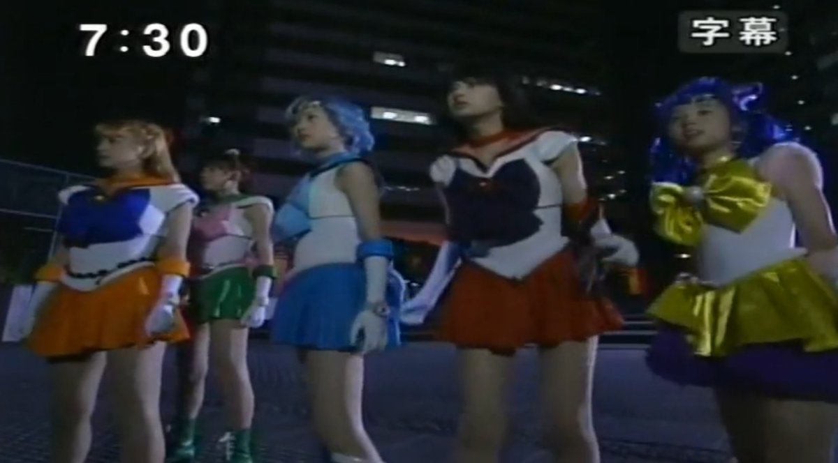 We got 5 Sailor Senshi again, only Luna replaces Usagi because Usagi is Princess Sailor Moon.