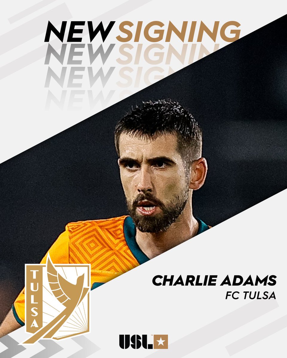 USLChampionship's tweet photo. A key addition in the middle 🗝️

@FCTulsa has signed veteran @The_Charlie10 ahead of the upcoming season.

➡️ https://t.co/UWHJRynhFn https://t.co/GDwLo6qpWH