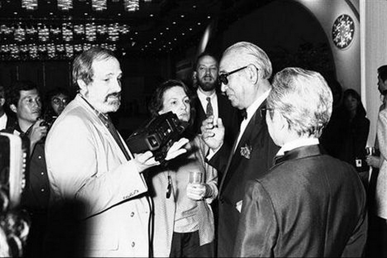 Brian De Palma and Akira Kurosawa at the Tokyo International Film Festival in 1987