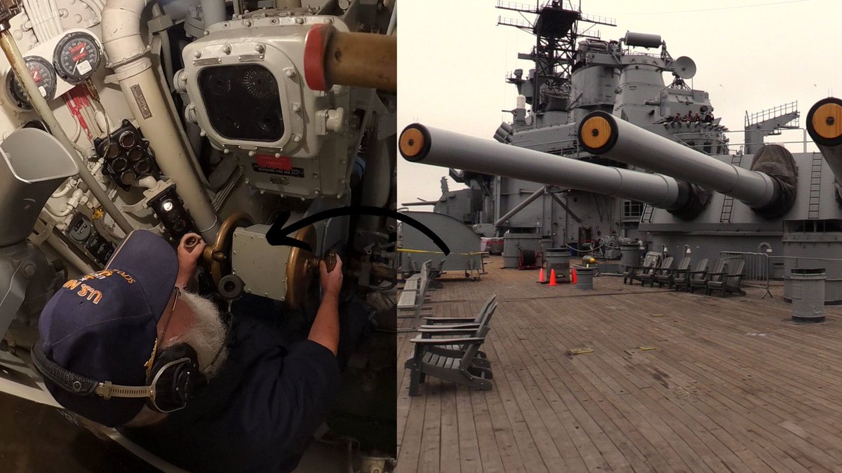 ussiowa's tweet photo. Fun new video over on our YouTube channel today: a rare glimpse at the trainer's position while the turret turns.
Check it out here: https://t.co/PdCgXcccOM
#BattleshipIOWA #SurfaceNavyMuseum #battleship #turret #rareview https://t.co/fGU8lhBVts