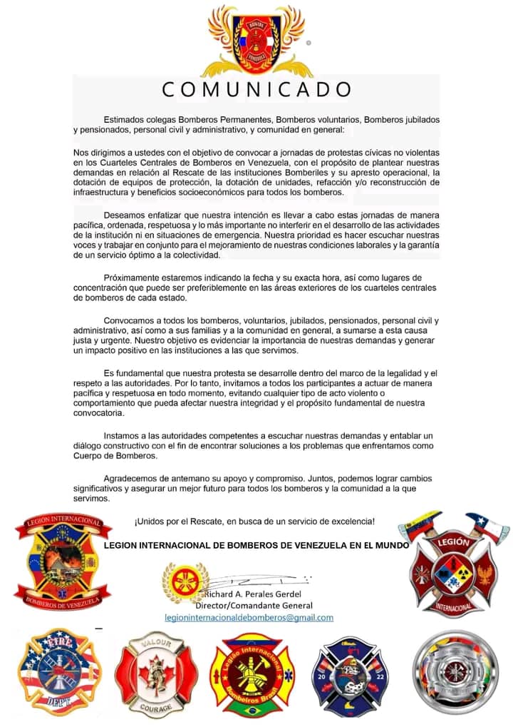 LuisTrincado's tweet photo. 🇻🇪⚖️👉🏻 Pueblo Venezolano: Nuestros Bomberos requieren de nuestra solidaridad. Apoyarlos es importante.👩🏻‍🚒👨🏼‍🚒👇🏻👇🏻👇🏻 https://t.co/GbWTHWfkc6
