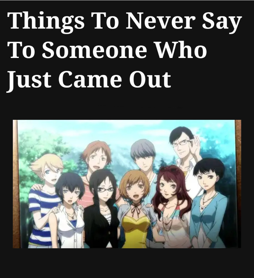 squishunny's tweet photo. things to never say to someone who just came out but it's persona 4, 🧵  

(requested by @Joyce_444445) https://t.co/q26aA9F8EP