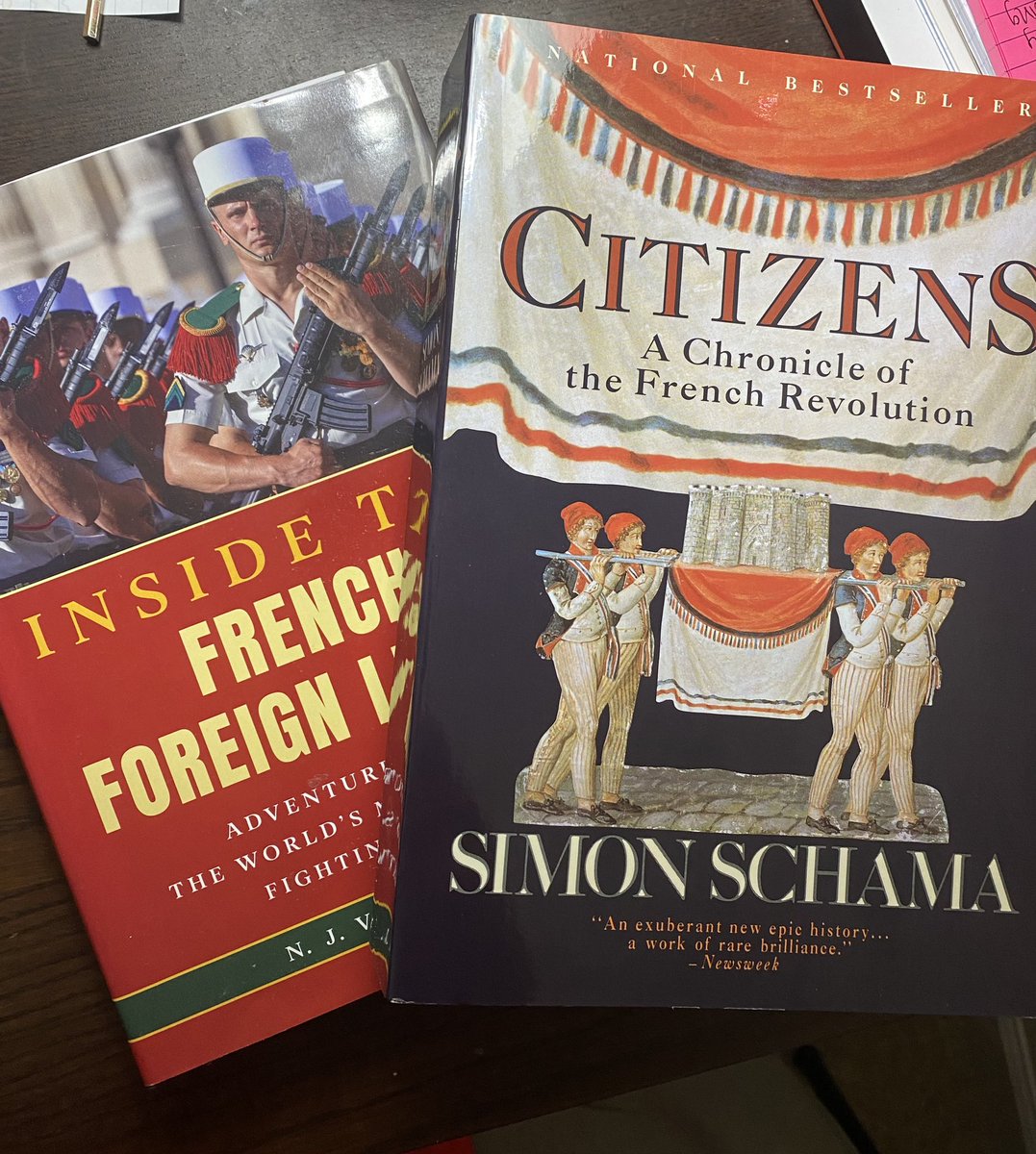 MikeRGlenn's tweet photo. Just got a couple of books. Guess I’m interested in #France these days. I’m really looking forward to diving into #SimonSchama’s book about the #FrenchRevolution. https://t.co/7TZOYibXYu