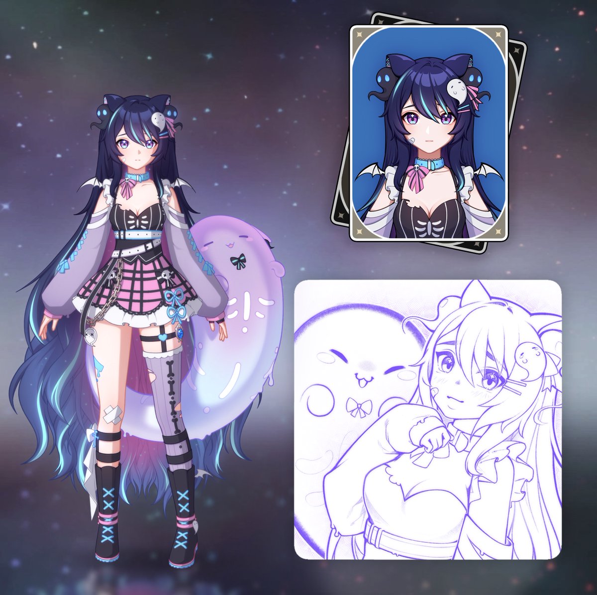 mikashuur's tweet photo. Fun fact: Esper is full of water! 

Would you pull for me if I was in the game? 👻💙

🎨@/kotya_milka #vtuber #mikagraphics https://t.co/Z5ej9eNboJ