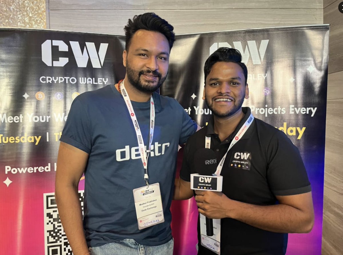 🎙️ We had an insightful interview with
@Madhurprabhakar, the visionary CEO of @dextr_exchange! 📷 
Stay tuned for the full interview – valuable insights and innovation are coming soon! 📷📷  #Dextr #CEOInterview #InnovationJourney