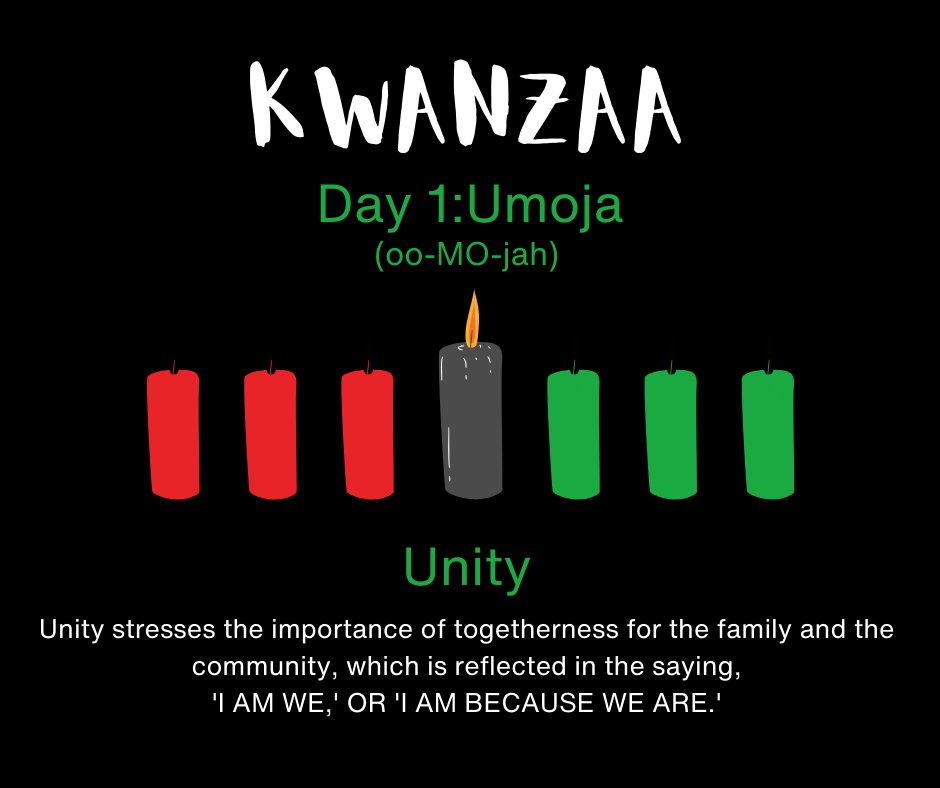 Honoring Umoja on the first day of Kwanzaa, the principle of unity. Stay tuned to explore each day's significance with us. Habari Gani? Umoja!  #Kwanzaa #Unity #Kwanzaa2023