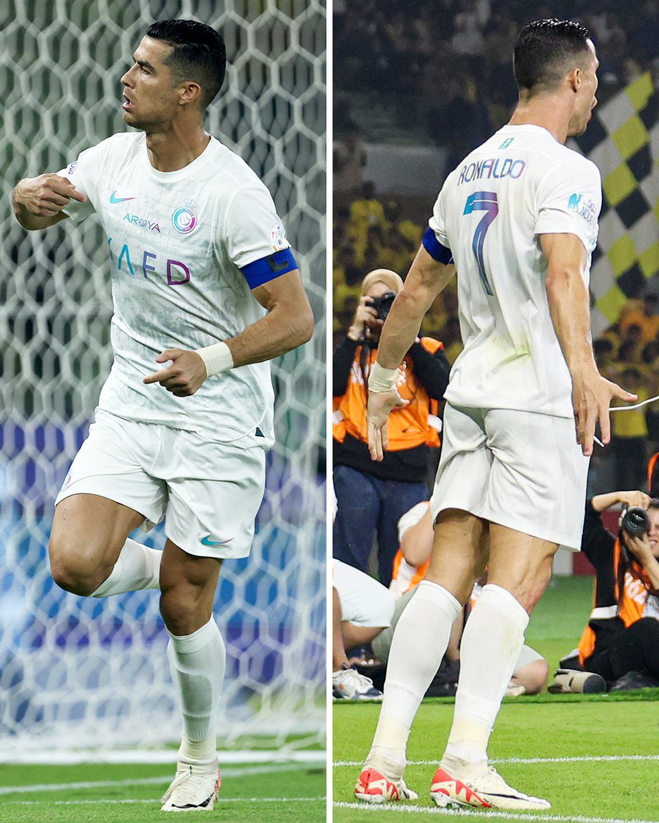 Cristiano Ronaldo scored two goals for Al-Nassr against Al-Ittihad and made it 53 goals in 2023 😳

➖Cristiano Ronaldo: 53
➖Harry Kane: 52
➖Kylian Mbappe: 52
➖Erling Haaland: 50

Reminder that Ronaldo is 38-years old 🤯