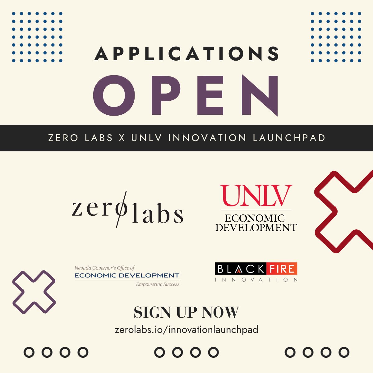 ⭐Apply now⭐ to join the Zero Labs x <a href="/CBER_UNLV/">CBER @ UNLV</a> Launchpad—a unique 3-day pre-accelerator program designed to uncover and accelerate great ideas around our community. The event is January 26-28, 2024!

Learn more and sign up at: ow.ly/C45y50QbCxC!