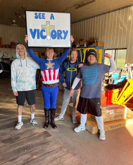 CityServe Michigan dropped off a treadmill, an adjustable
weight bench, an exercise ball, adjustable dumbbells, a three-step ladder, a rug, and a lamp at the Western Michigan Adult/Teen Challenge. They were very thankful!