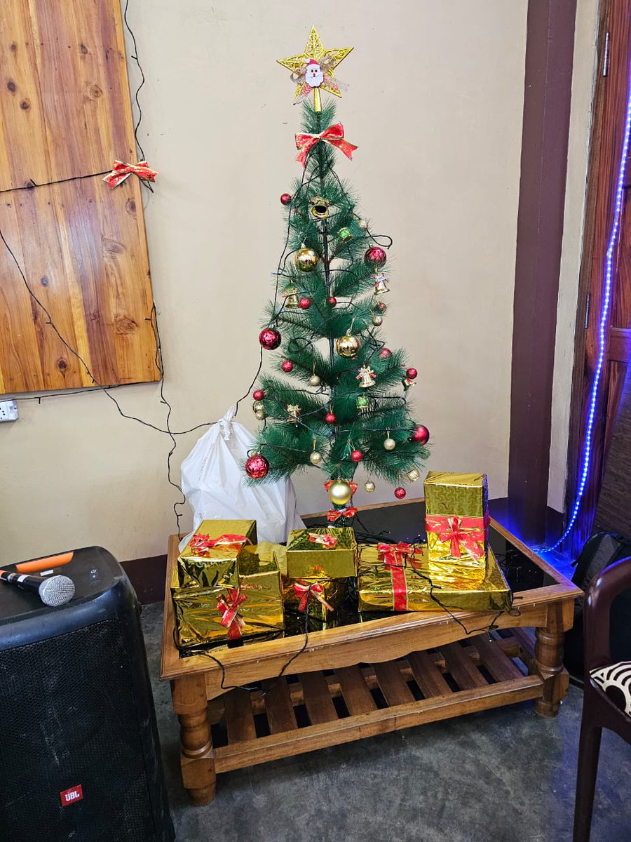 COTAP's tweet image. Merriment in #Mawphlang! Here's a taste of the Khasi Hills REDD+ Project Team's holiday party, complete with a gift exchange, treats, games, and... our favorite... an *artificial* tree 😍 #sdgs #climatechange #climatejustice #naturebasedsolutions #deforestation @Plan_Vivo