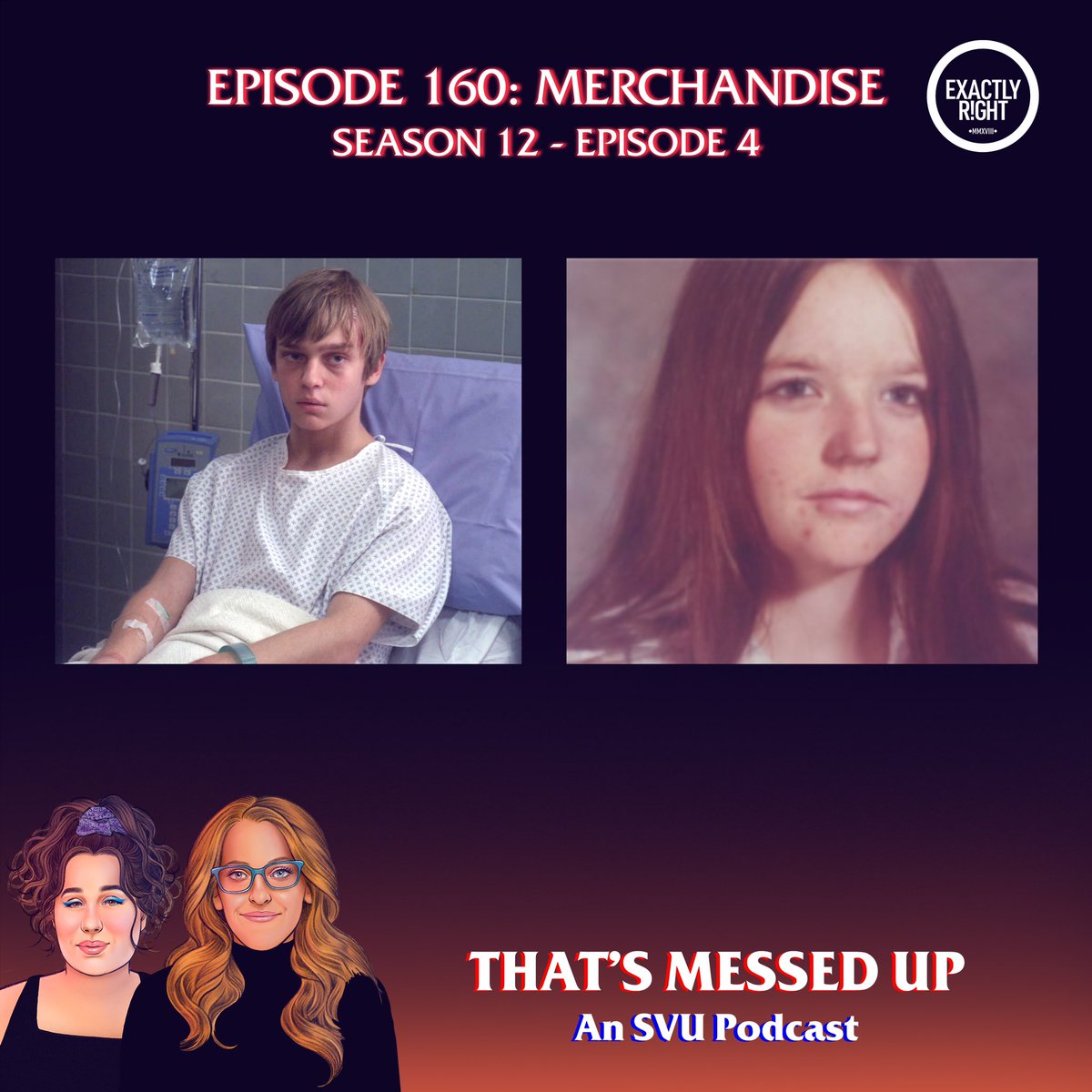 NEW EPISODE - Episode 160 “Merchandise” is up on @exactlyright! This episode is a perfect storm of institutional failures, bad parenting, and predatory psychos! Happy holidays to us all! Listen on @applepodcasts ▶️ podcasts.apple.com/us/podcast/tha… or wherever u pod! #svu #dundun