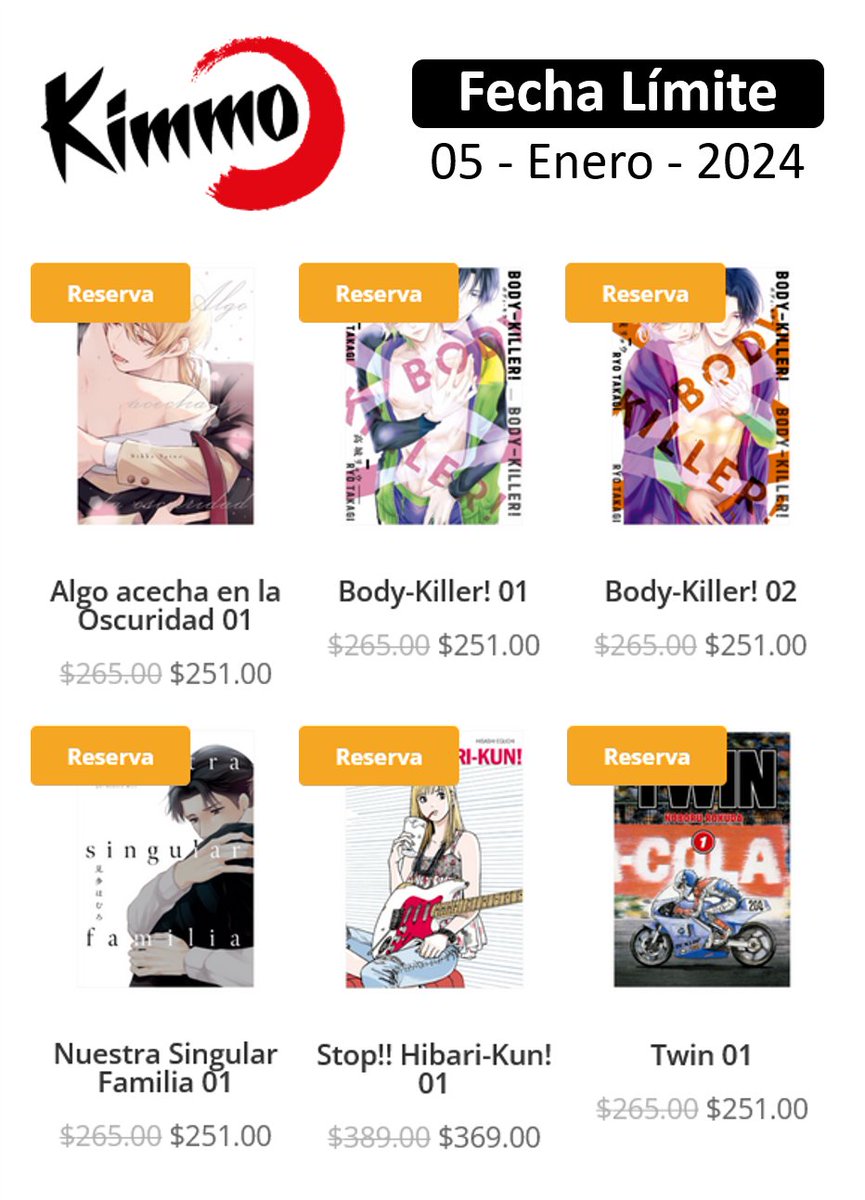 JapanBoxStore's tweet photo. [ Reserva ] Kimmo Editorial ✨

Obtén un descuento comprando la reserva en nuestra tienda en línea: https://t.co/kq2QrhZC3R

📅 Fecha Límite: 05 - Enero - 2024
📦 Envíos a toda la República Mexicana

#Kimmo #Manga #BL #BoysLove #Yaoi #MangaMéxico https://t.co/6Nvil7ERMA