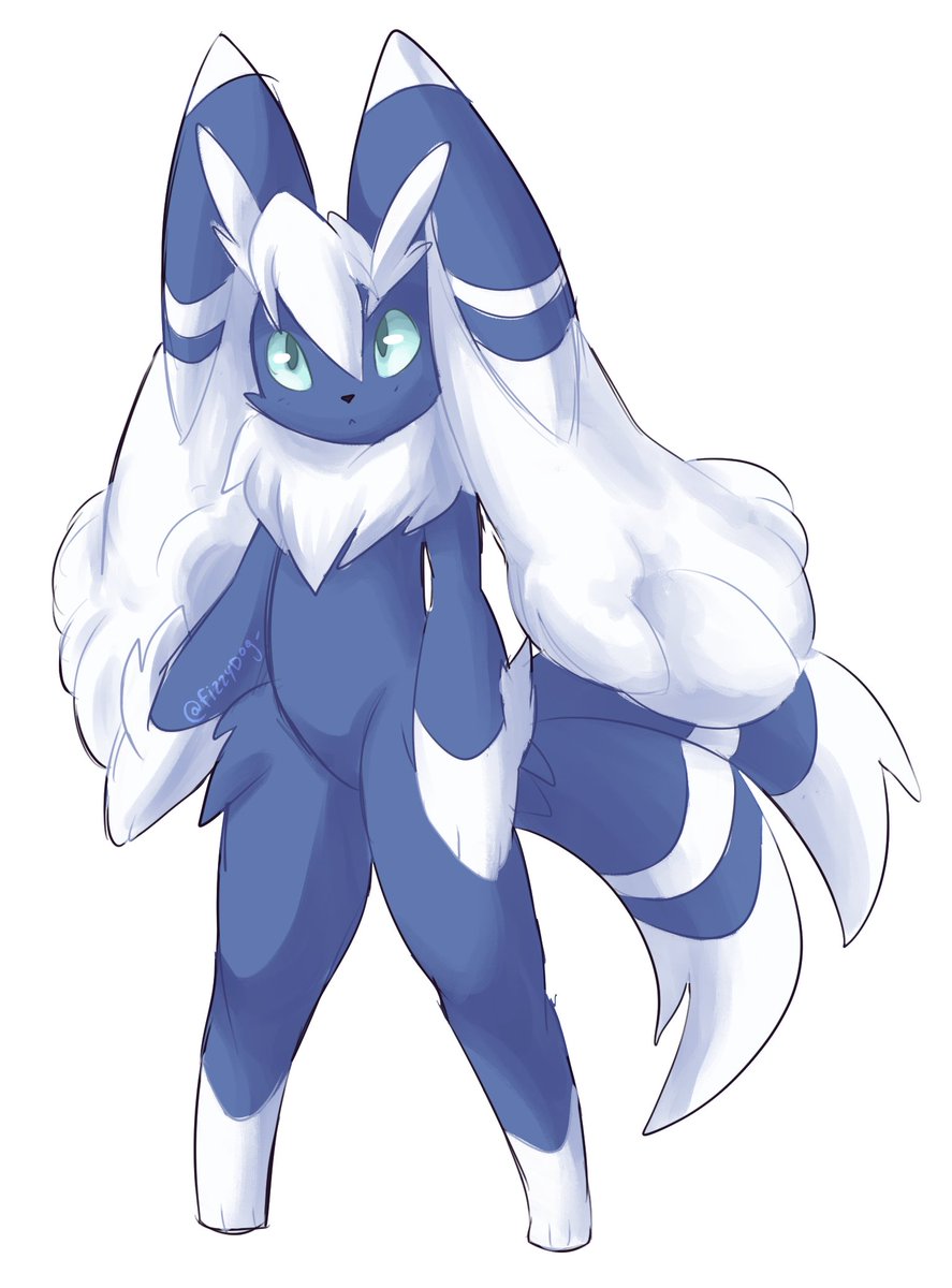 Male Meowstic and Lopunny fusion.
