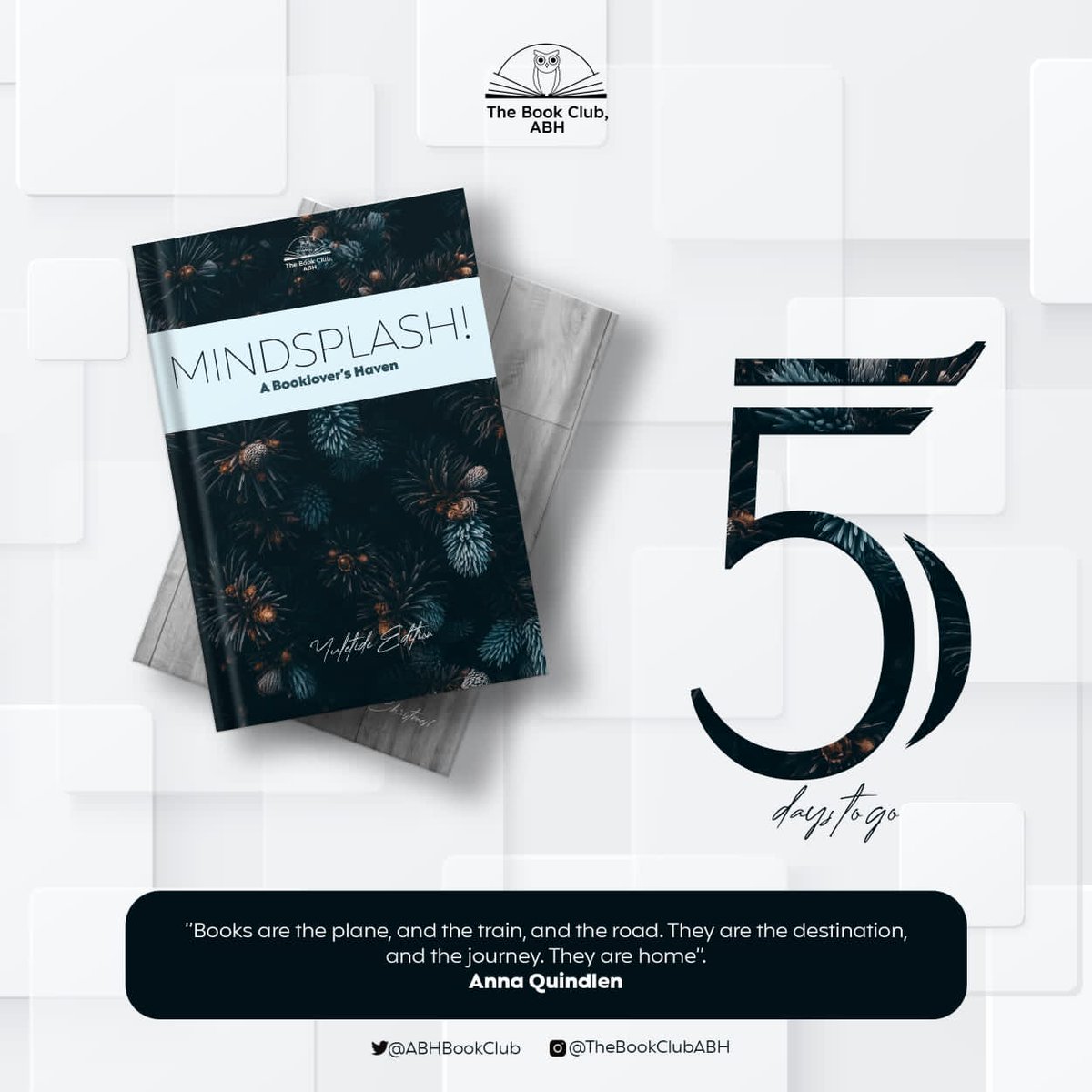 ABHBookClub's tweet photo. 5 DAYS TO THE GRAND UNVEILING

✨ MINDSPLASH: THE YULETIDE EDITION ✨

After a one-year hiatus, the ABH Book Club's magazine is back and better. 

ANTICIPATE 🫵🏽

TheBookClubABH https://t.co/F3UpCzS9QU