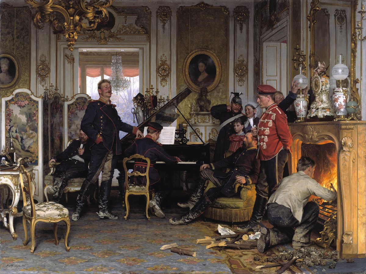wesburt's tweet photo. @jesawyer this one is incredible in person Anton von Werner - A Billet outside Paris (1894) https://t.co/boJrBSFEez