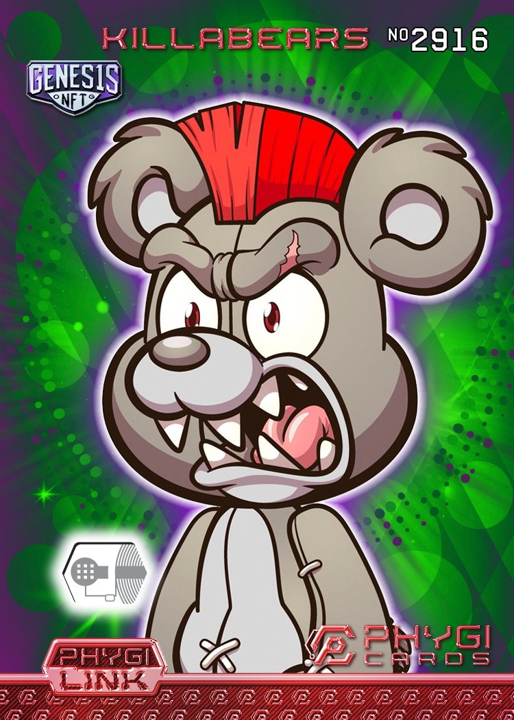 And then there were 5!   Introducing our newest IP partner!

<a href="/TAR1008/">RichRoar 🦁👑🔪🧸</a> holiday travels to see family have kept him crazy busy, so he said it was ok to share his red foil base card

Series ZERO coming Q1 2024

<a href="/killabearsnft/">KILLABEARS 🐻</a> 
#tradingcards 
#NFTtradingcards 
#phygital