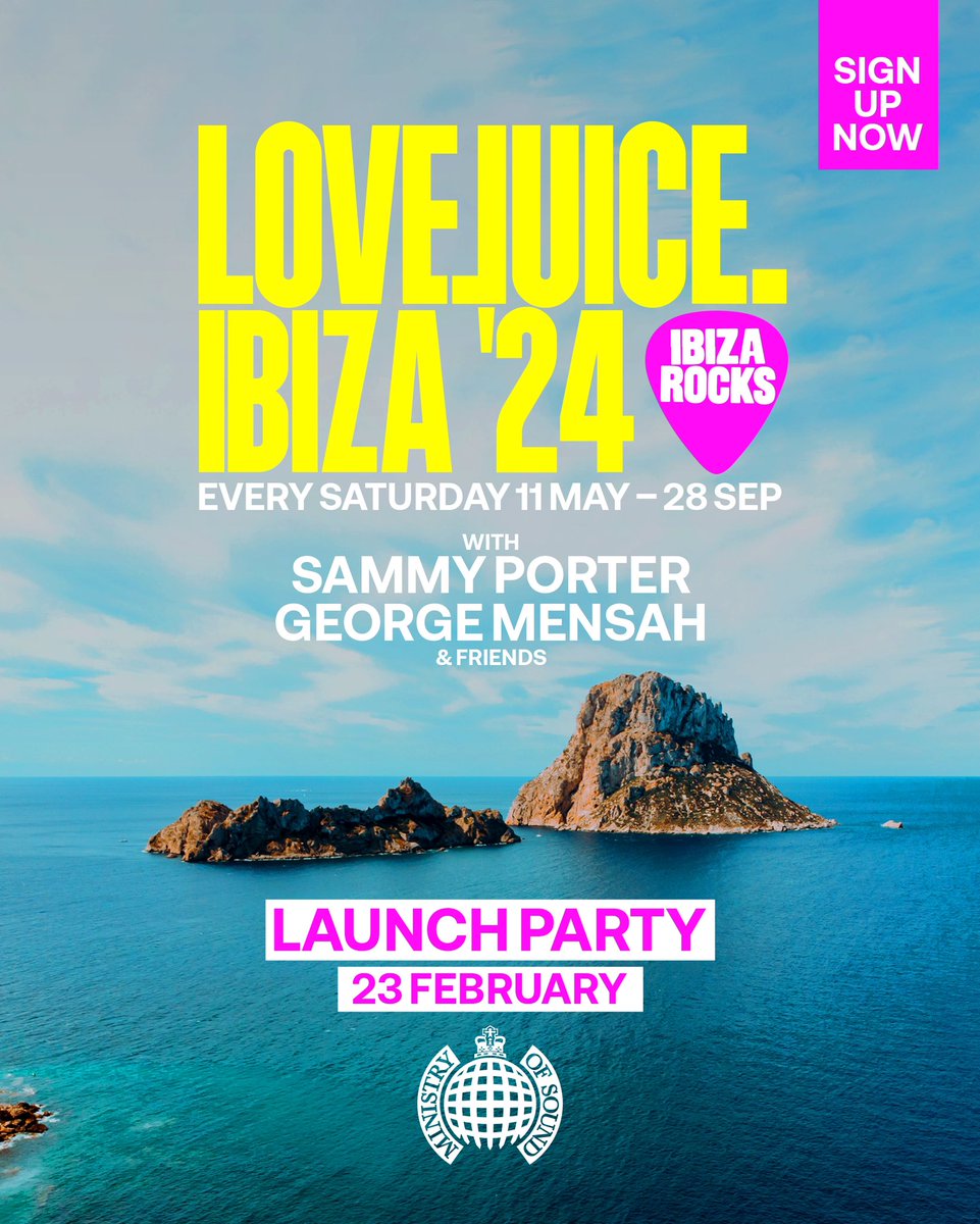 RT WIN A HOLIDAY TO IBIZA Huge Summer news! ☀️ LOVEJUICE IBIZA ‘24 CONFIRMED!✈️ LOVEJUICE at Ibiza Rocks every Saturday May 11 - Sep 28 Sign Up Now: LoveJuiceIbiza.com
