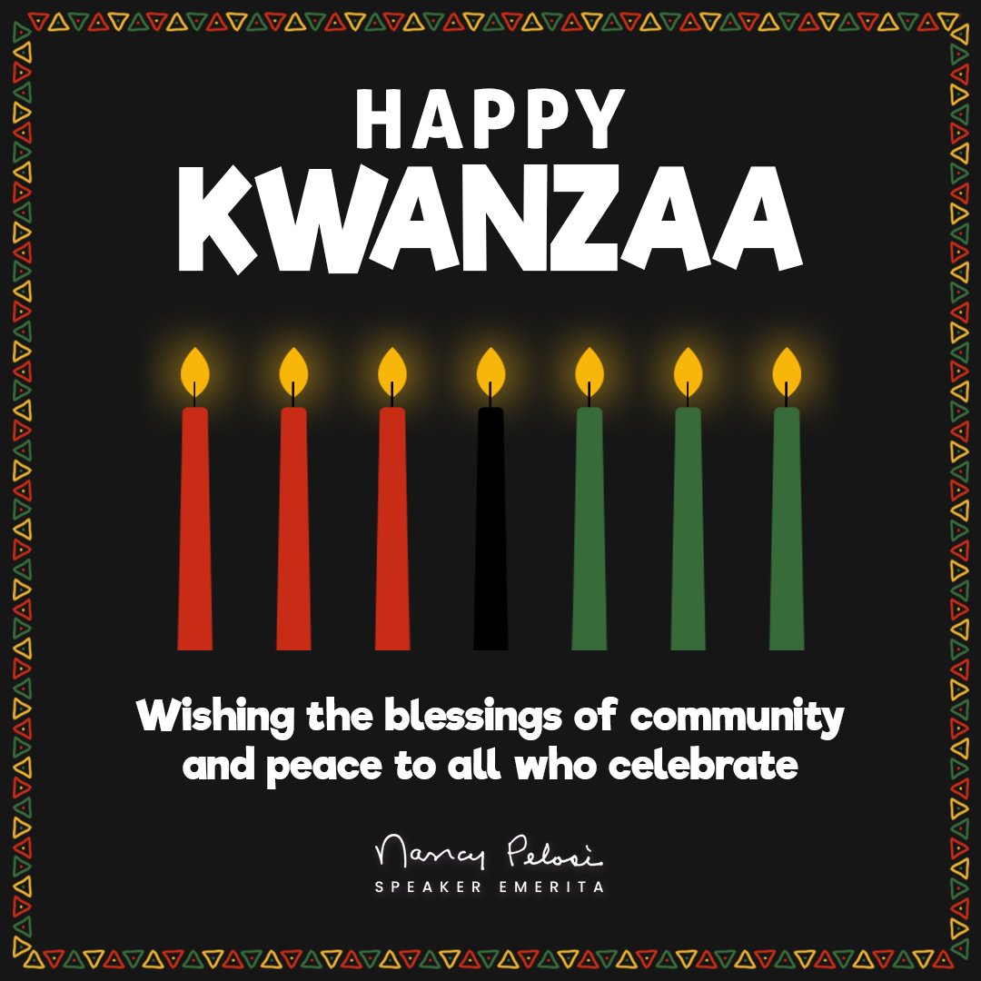 #HappyKwanzaa. Wishing the blessings of community and peace to all who celebrate! -NP