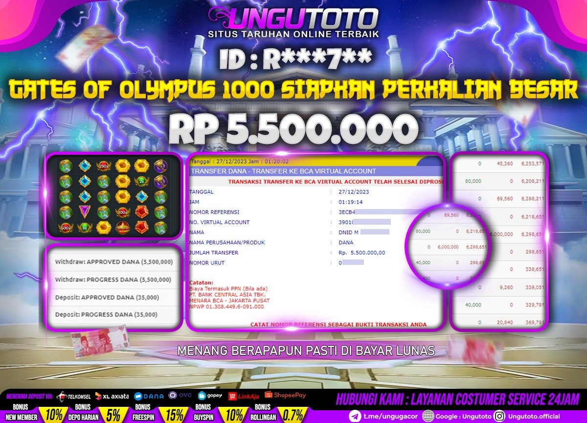 MODAL CUMA RECEH 35 RIBU UP 5.5 JUTA
MUDAH MENANG &amp; BO TERBESAR DAN BO LAMA
HANYA DI #UNGUTOTO
Terima kasih dan Salam JP Bosku. Deposite QRIS Hanya Sedetik
-------------------------------------------
Saja Cari Kami Di GOOGLE : UNGUTOTO
#slotgacor #slotgoceng #maxwin #judislot