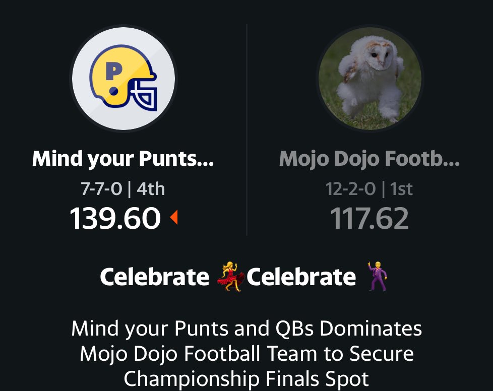 Woah! I've actually got a shot at winning! 😮 football.fantasysports.yahoo.com/f1/342845/reca…