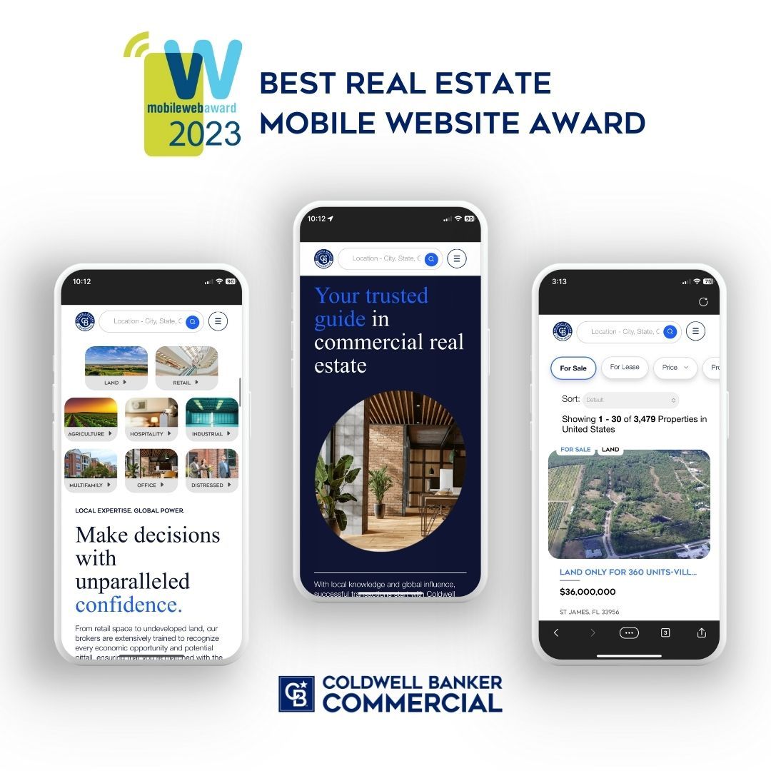 Coldwell Banker Commercial Wins 2023 Best Real Estate Mobile Website Mobile WebAward for CBC Worldwide Website #CBC #AwardWinner #CRE #Aspire  buff.ly/478Grew