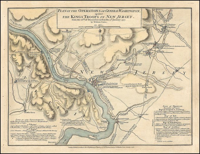 MilitaryJournal's tweet photo. On the night of 25-26 December 1776, George Washington and his forces crossed the Delaware River in preparation for a surprise attack against Colonel Johann Rall's Hessian brigade in Trenton on the 26th. The Hessians had arrived at Trenton to establish their winter quarters. https://t.co/TYGpRClgES