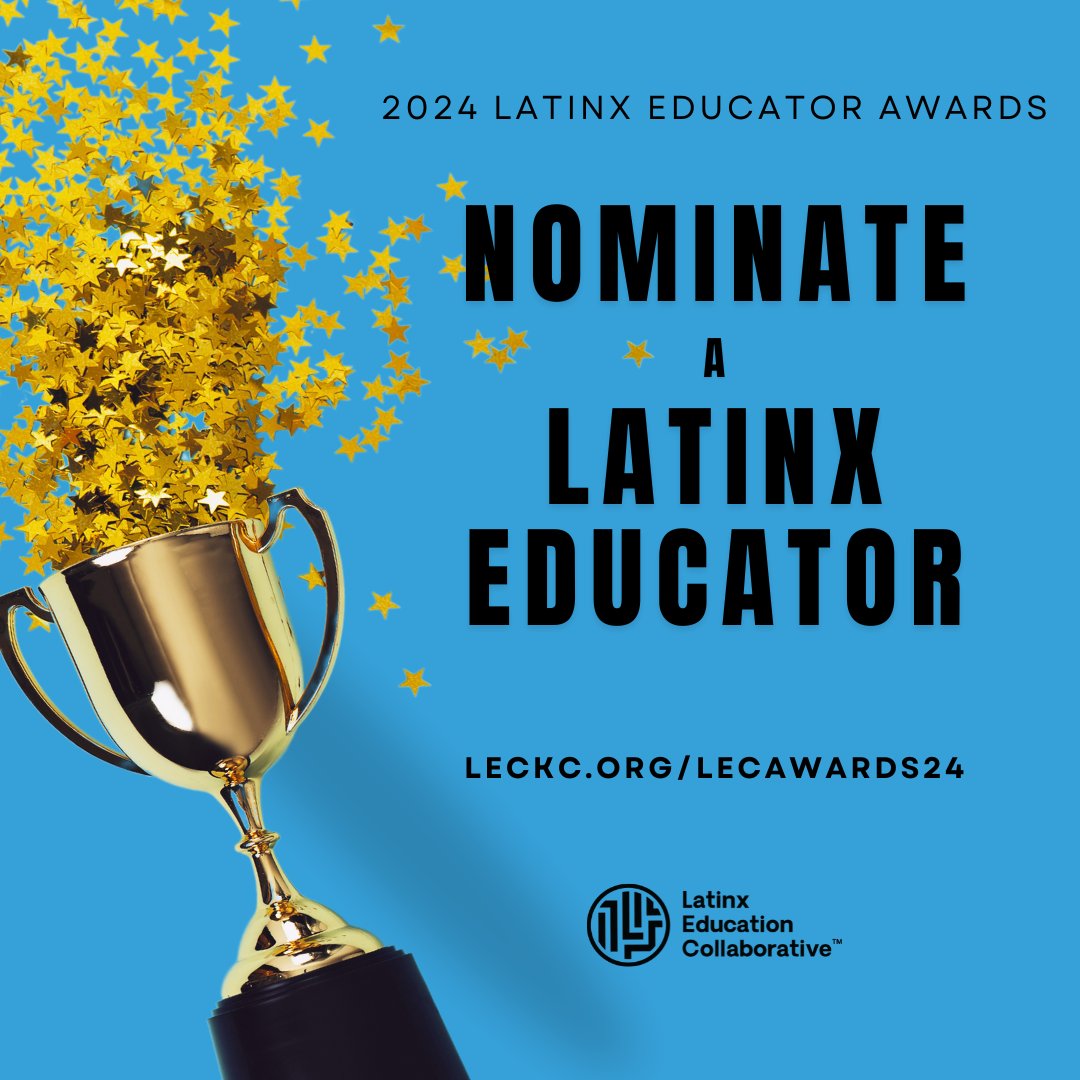 The 2024 Latinx Educator Award nominations are officially open! If you know a Latinx Educator, Administrator, Future Teacher, School Support Staff, or Aspiring Teacher who should be appreciated for their work in the classroom and community, nominate them today!