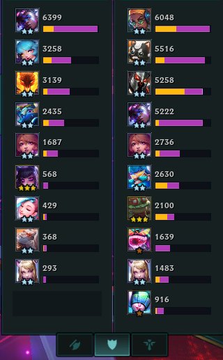 StyleG33k's tweet photo. @TFT @Mortdog Your game is totally borken, i lost this fight and i got top 5 with this setup (Ahri chosen KDA+SW). It doesn't make any sense. I should never lost that duel. My Sona healed over 20k. Same logics.

Fun fact, i didn't see any Sona or Ziggs at level 9 with 40 golds. https://t.co/zaVd5qmVRb