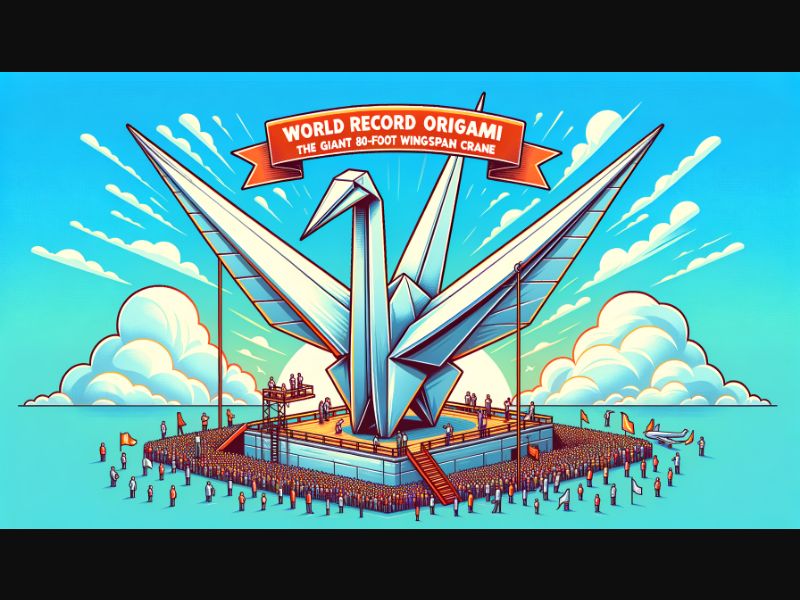 LearnJP_online's tweet image. Did you know that the largest origami crane ever folded measured over 80 feet in wingspan? #OrigamiFacts #FunWithPaper