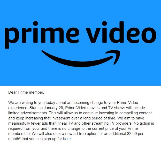 shares an update on Prime Video, introduces limited ads