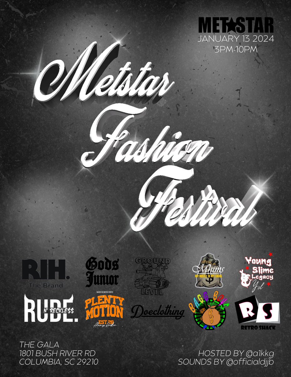 _SPLK's tweet image. PRESENTING THE FIRST ANNUAL METSTAR FASHION FESTIVAL! A MODERN METSTAR GALLERY CURATED TO HIGHLIGHT FASHION IN SOUTH CAROLINA. THIS EVENT WILL INCLUDE A ELEGANT FASHION SHOW AS WELL AS A CONVENTION FILLED WITH VENDORS FOR SHOPPING AND NETWORKING ✨