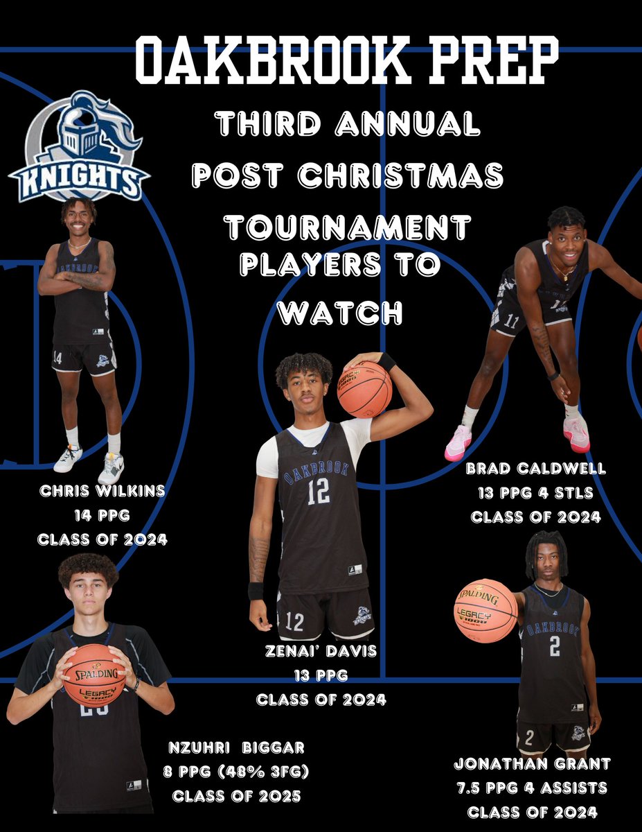 Oakbrook Preparatory third annual post Christmas tournament takes place this Thursday December 28. Be sure to come out and watch some good varsity boys hoops! Online tickets can be purchased gofan.co/event/1320118?…