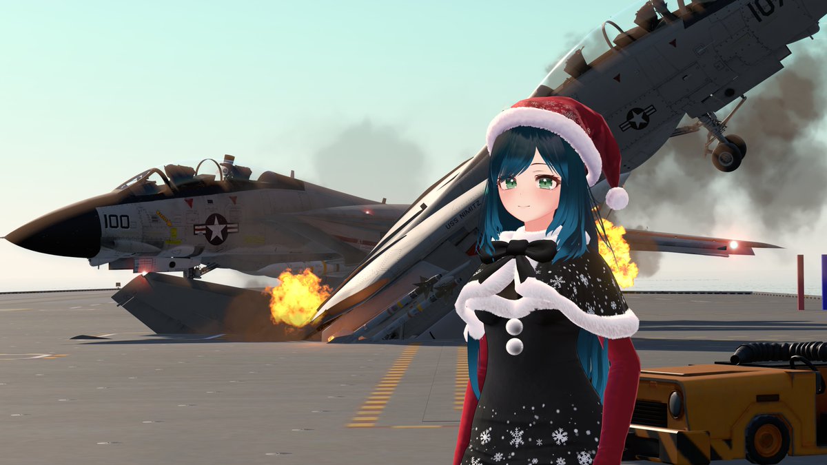 VTail64's tweet photo. For Christmas, @VVFA41 held a party last night. Right beforehand my new #VRChat world had reached 10k visits, so I had plenty to celebrate about! I'm glad people are enjoying it and I'm thankful to everyone who helped make it a reality. Updates are soon to come! #VRCAviation #VRC https://t.co/0zTUgPYtbP