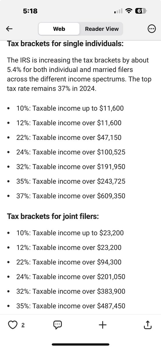 LichieR's tweet photo. El IRS tiene unos nuevos bracket para los que rinden la planilla federal. De hecho son màs bajo que los del gobierno de Puerto Rico ⁦@pedropierluisi⁩ https://t.co/jgrDGzO5R6