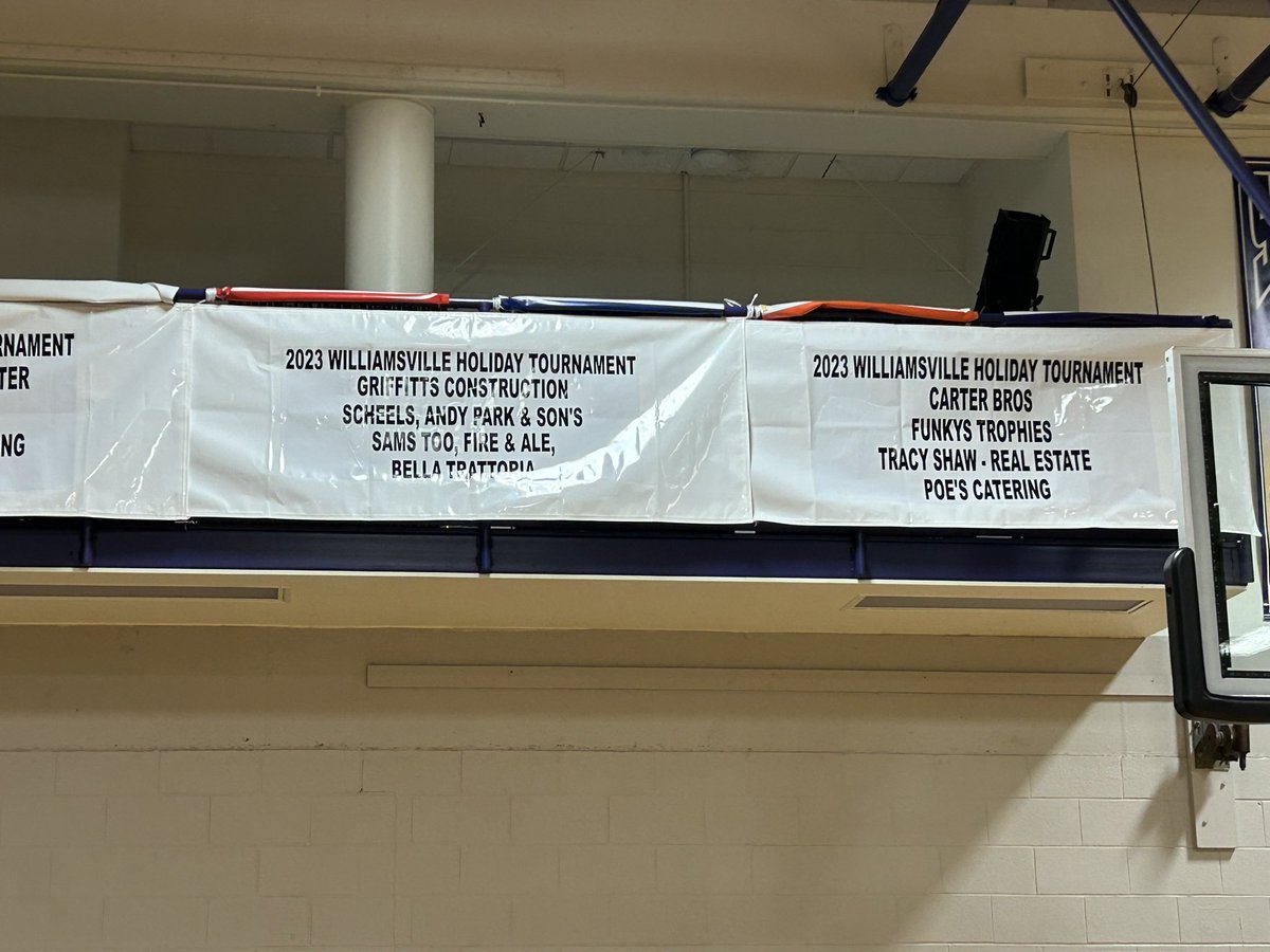 boysbulletbball's tweet photo. 29th annual Williamsville Holiday tournament is ready to go! 28 games over 4 days tipping off at 9:00 AM tomorrow.  Come on out for 4 great days of basketball! #bulletpride https://t.co/XPOY84TopL