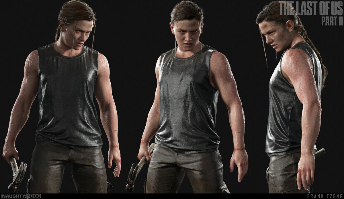 misclae's tweet photo. @SmartdollLand Colleen fotsch (aka the body model for Abby in the last of us) would be a great reference! A lot media portraying muscular women often keep them thinner, just with abs. I find Abby to be a wonderful representation of a more natural/ realistic muscular female body! https://t.co/VJp8Oqb1Qi