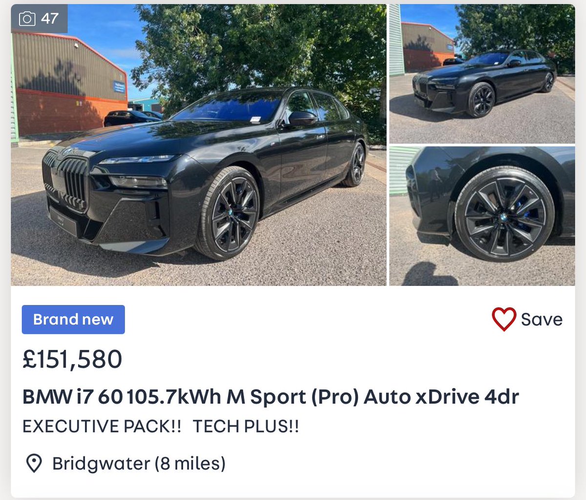 Any lottery winners out there who can’t get their hands on a £400k #rollsroycespectre here’s an absolute bargain for you at only £150,000 ! #bmwi7 autotrader.co.uk/car-details/20…