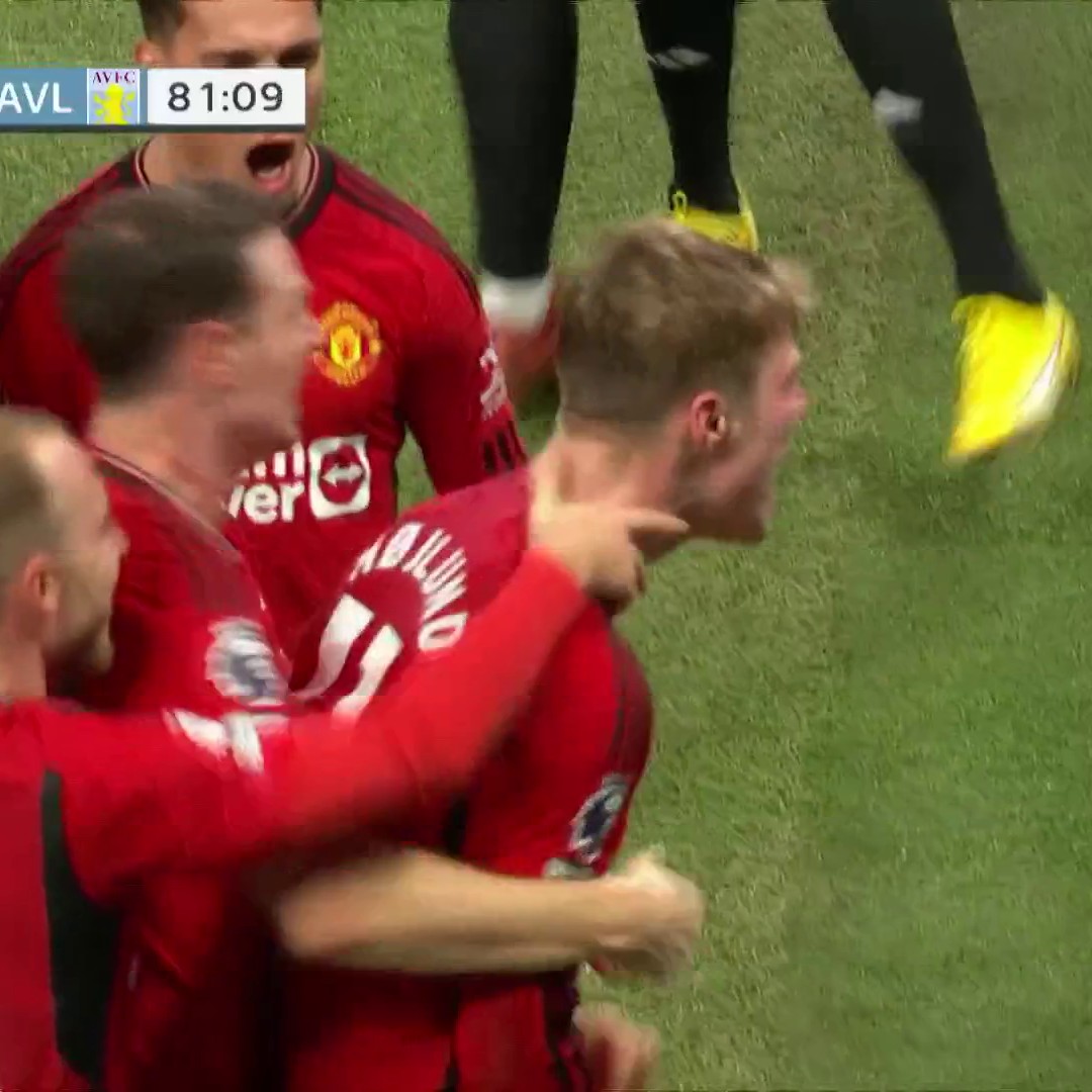 RASMUS HOJLUND SCORES HIS FIRST PREMIER LEAGUE GOAL! #MUNAVL