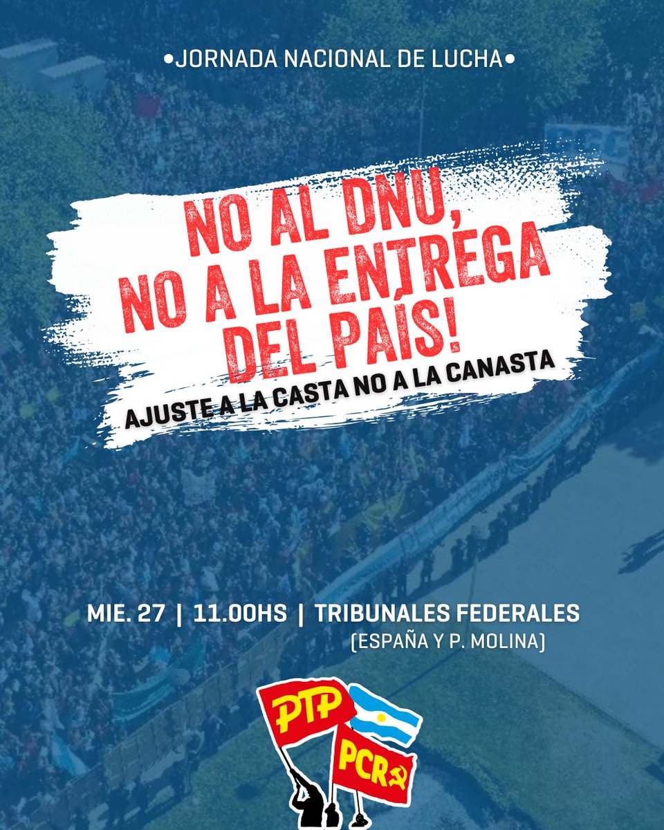 PTPMendoza's tweet photo. Contra el DNU inconstitucional y en defensa de nuestros derechos.

Luego de los primeros 15 días de haber asumido el gobierno del presidente Javier Milei, ha quedado claro que todas las medidas que ha impulsado son medidas que castigan al pueblo, haciendo que esta navidad https://t.co/bExV0xLZIx