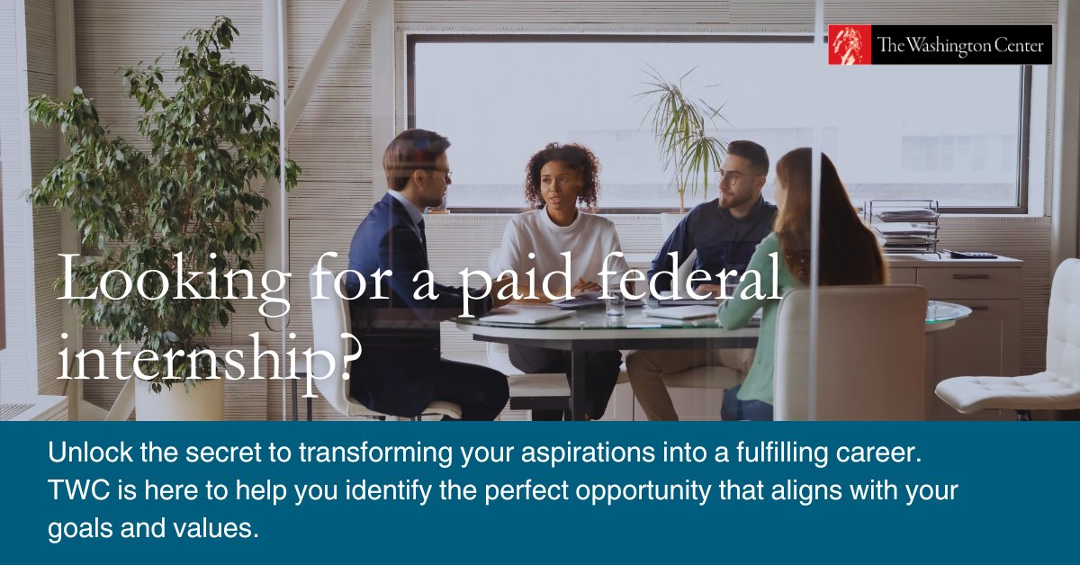 Join The Washington Center’s Federal Paid Internship Program and grow in an environment that values diversity and inclusion. Learn more: hubs.ly/Q02dGB020