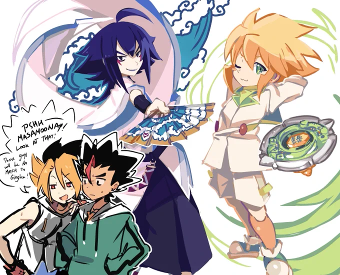 beyblade is trending !! reuploads of some of my recent bey arts :) + i'm so proud of us 