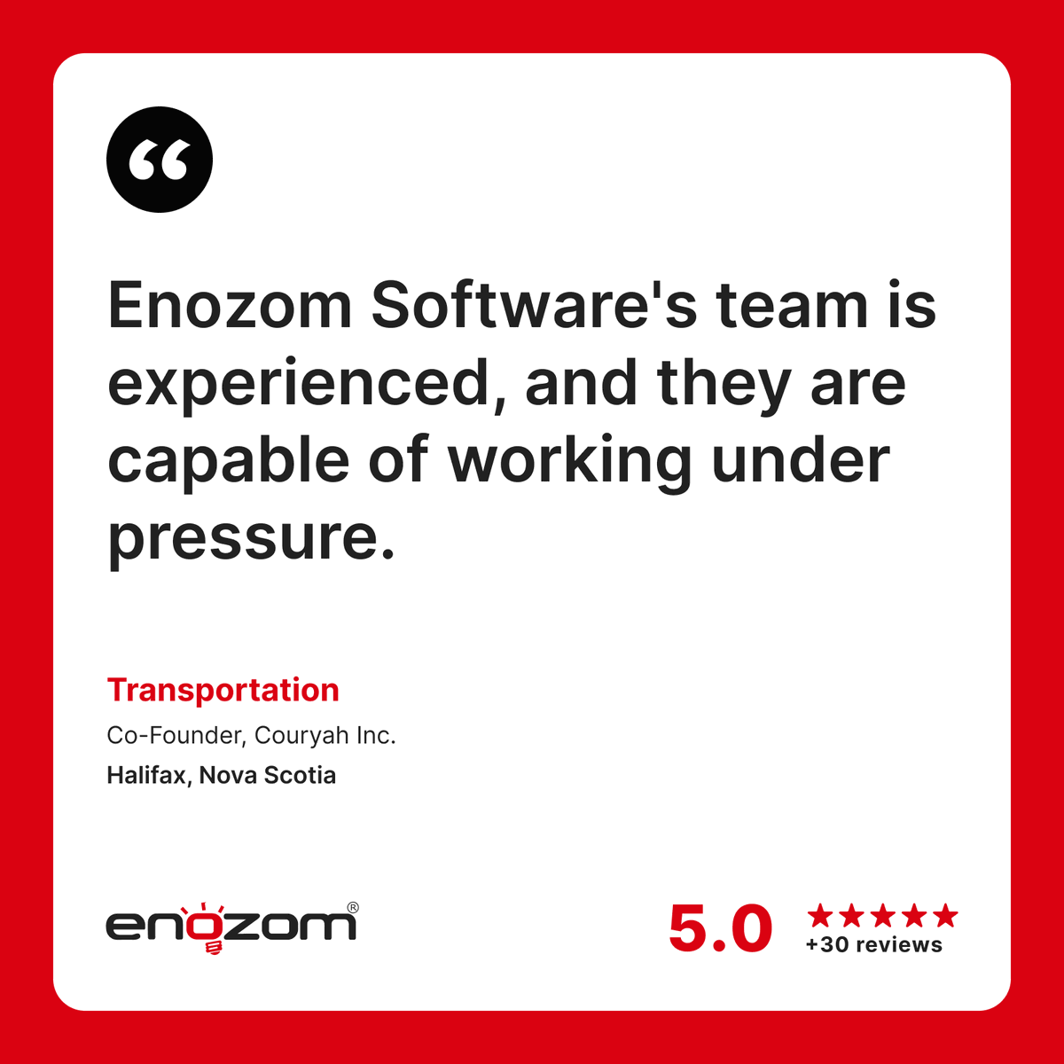 Enozom's tweet photo. An amazing review from a valued customer 🙏🙏
Check the full review: https://t.co/Td6O340BLg
And check our Clutch profile for more: https://t.co/8px9DVgDji
#Clutch #ClutchGlobalAward #celebratesuccess #egypt #softwaredevelopment https://t.co/5P03HYfEFN