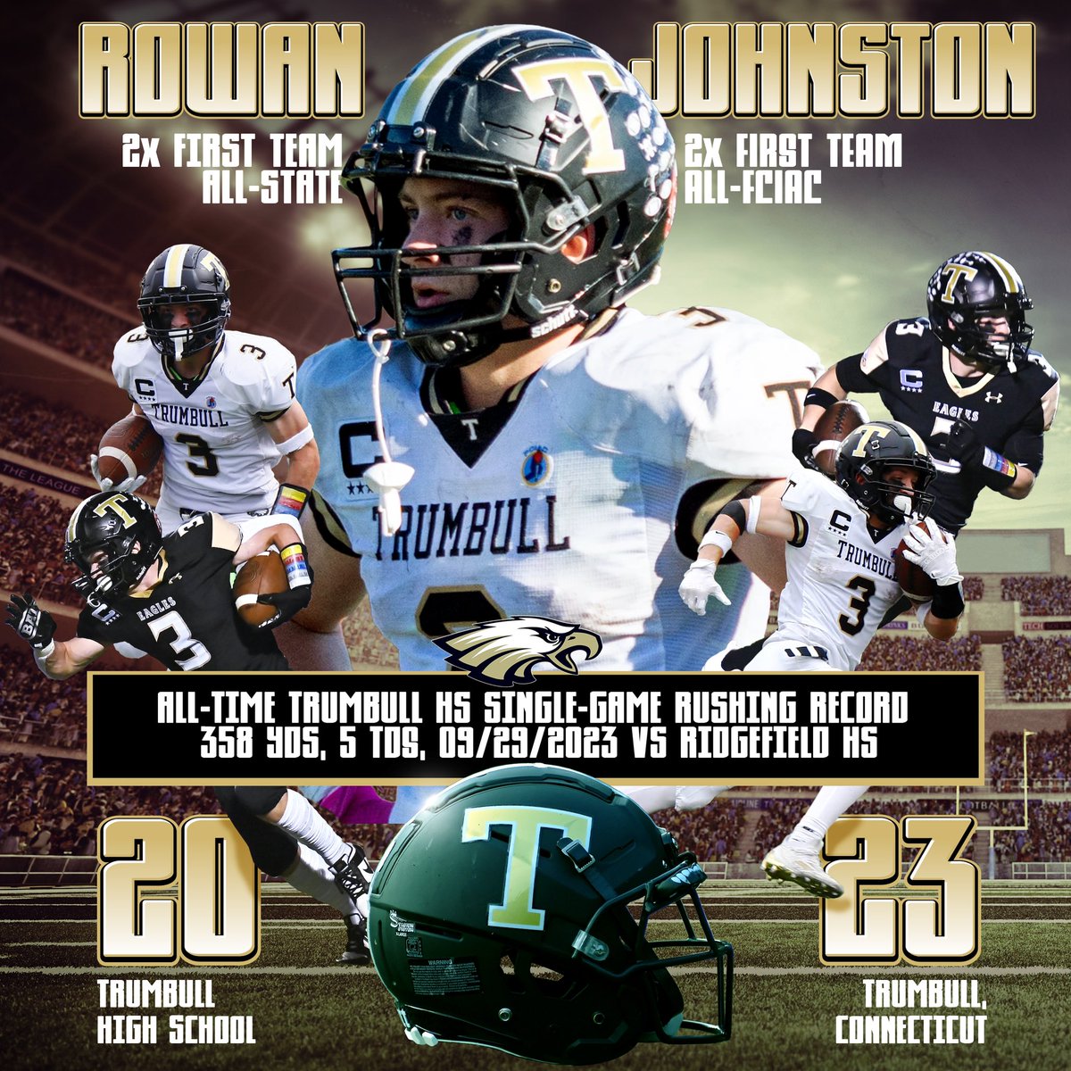 tedjdesign's tweet photo. A big Senior season for @rowanfjohnston is in the books. #AllState #AllFCIAC #POTW #RecordHolder #RespeCT @TrumbullFB https://t.co/Nd6aOTLSvV