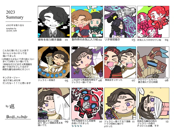 #2023年の絵を振り返る
めっっちゃ描いてました  たのしい!
文字ぎゅうぎゅうの纏めです  
(リプに今年の4枚もあります!) 