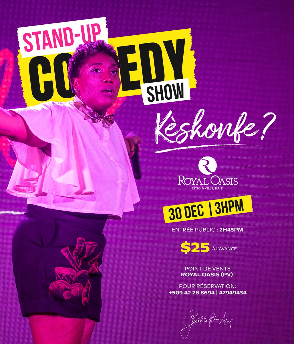 Finissons cette année difficile dans le rire et la bonne humeur! 🥰

Reprise du spectacle « KÈSKONFE? »ce samedi 30 décembre à 3h30 

Cartes disponibles à Oasis 
$25 à l’avance

#comedy #satire #standup #spectacle #onewomanshow  #seuleenscene