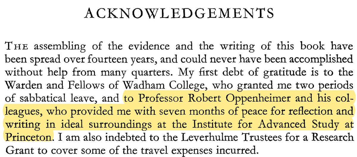 Missed this the first time through, but it's fun to see Oppenheimer thanked in the first paragraph of the acknowledgments to Lawrence Stone's *The Crisis of the Aristocracy*.