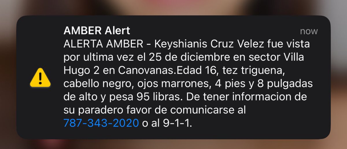 Motinsitepegas's tweet photo. AHORA | Policía emite Alerta Amber por la desaparición de Keyshianis Cruz Vélez, de 16 años, en Canóvanas. https://t.co/4pJmsq7T9M