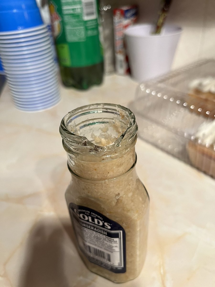 tibets57's tweet photo. @GoldsBrand I opened up a jar of your golds prepared horseradish &amp; ate it with my dinner at my fathers &amp; realized there was a huge chunk of the bottle broken at the top of the bottle https://t.co/b9PDENvY9o